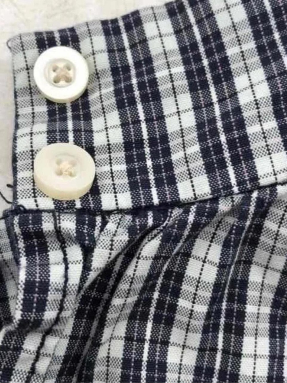 Everlane Navy and White Gingham Mini Dress - Picture 7 of 7